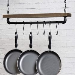 Rustic 30” Hanging Pan Rack