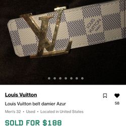 Louis Vuitton Damier Azur belt