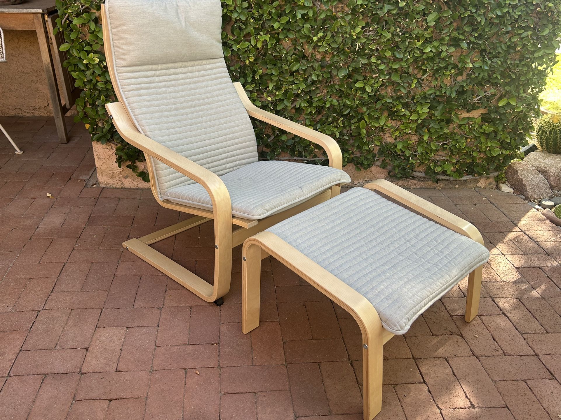IKEA “Poang” Arm Chair & Ottoman
