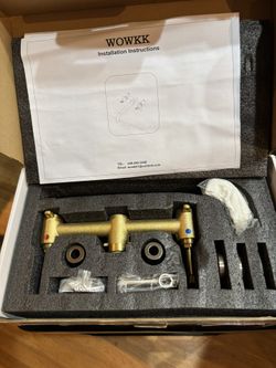 Wowkk Brushed Gold Tub Faucet