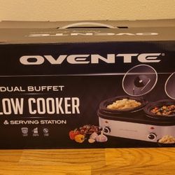 New Ovente Dual Buffet Slow Cooker  Serving Station