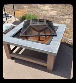 Metal Fire Pit + some wood + firestarter