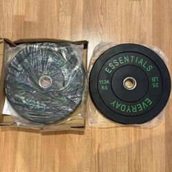 NEW 25 Pound 2” Olympic Bumper Weight Plates Pair