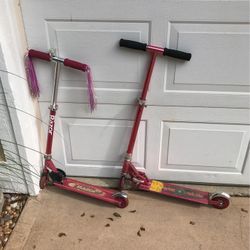 2 Pink Scooters Razor  & Cyclone rush rider