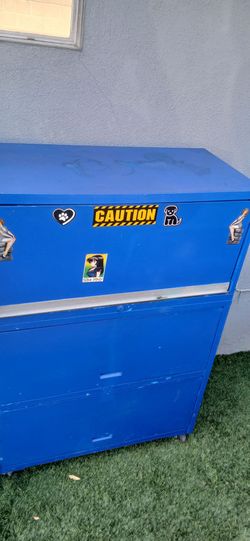 Blue Metal Rolling Tool Chest Cabinet