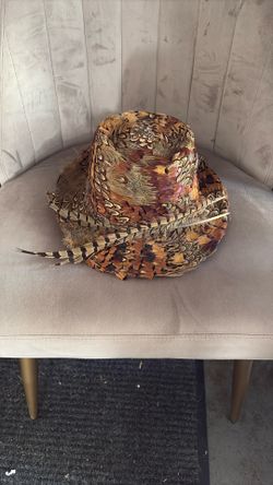 Vintage Pheasant Feather Hat Union Made In USA 