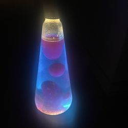 Lava Lamp 14.5" Cosmic Wave The Original Motion Light Purple Wax and Blue Liquid