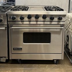 VIKING 36”WIDE DUAL FUEL RANGE STOVE STAINLESS STEEL 