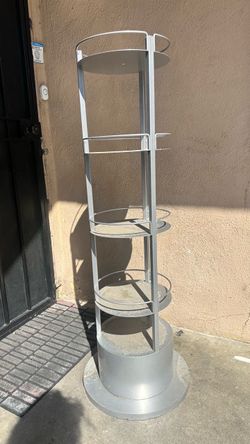 Laila gray round cabinet rack for salon