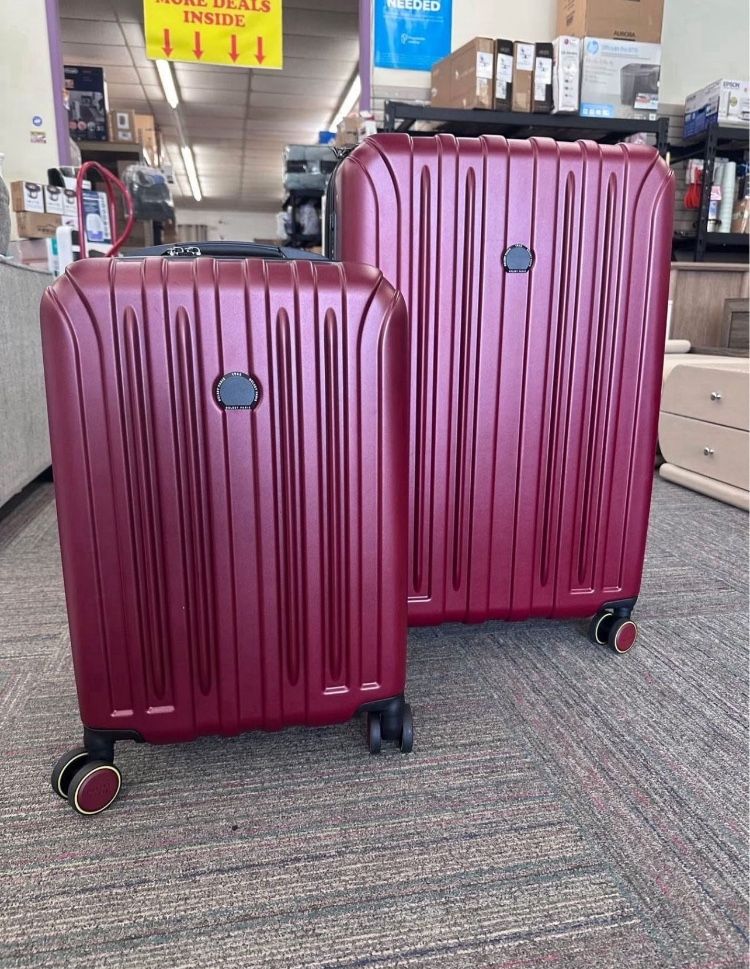 Delsey Paris Accelerate 2-Piece 30" & 22" Carry-On Hardside Luggage Set - Red, New in Box