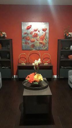 Living room set for sale! Couches, bookcase, tv stand, coffee table