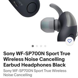 SONY True Wireless Noise Cancelling In Ear Earphones Sport Earbud WFSP7000N 