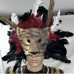 Wishcraft Head Dress Mask Tiger Cheetah  CatHalloween 