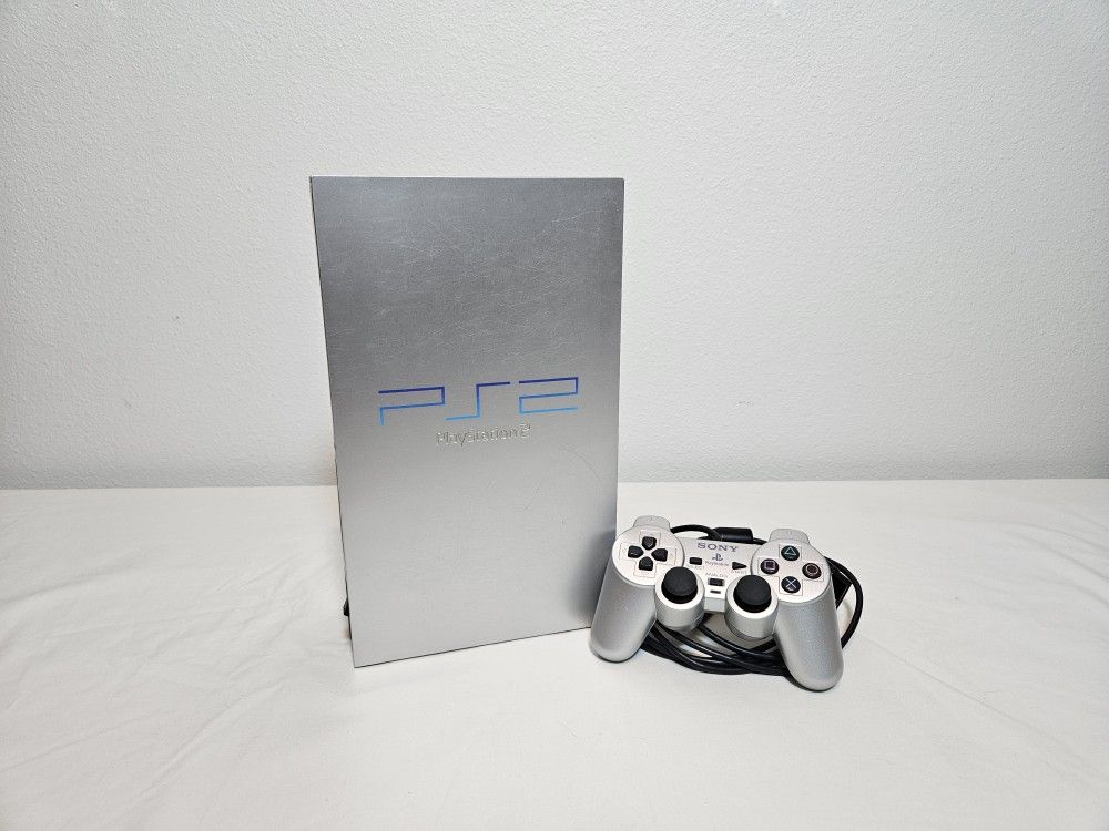 Custom Special Edition Metallic Silver Playstation 2 With Loaded 2TB Hard Drive