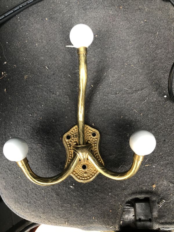 Vintage solid brass and ceramic knob coat hook.. for Sale in Durham, NC OfferUp