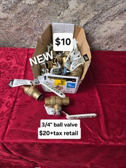 New 3/4" ball valves $20 +tax retail each