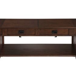 Furniture of America Carl Lift-Top Wood Dark Oak Coffee Table