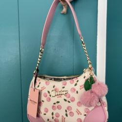 Brand New Viral Juicy Couture Shoulder Bag With Cherry Charm 