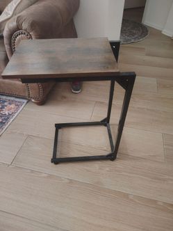 C-Shaped Side Table Industrial Style