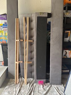 Queen upholstered bed frame only