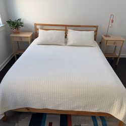 Queen bed frame + mattress