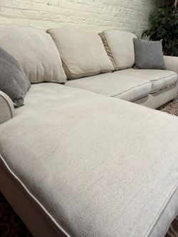 Beige Sectional with Chaise (Delivery Available)