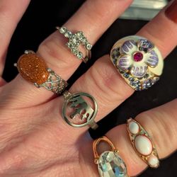Lot Of 6 Different Unique High Quality Fashion Rings 