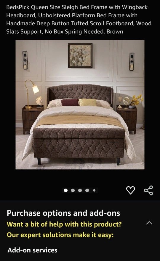 Queen-Size Sleigh Bed Frame 