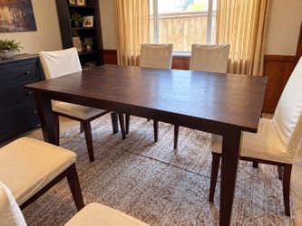 Solid Wood Dining Table & 6 Chairs – $90