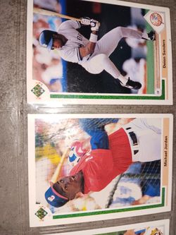 Micheal Jordan And Dion Sanders Basebsll Cards