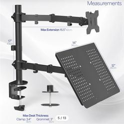 Vivo Single Monitor And Laptop Desk Mount