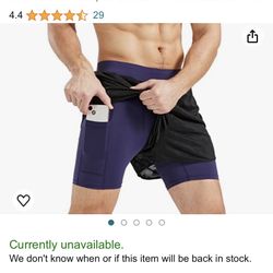 Luckfrog Men’s Athletic Workout Shorts SIZE 2XL