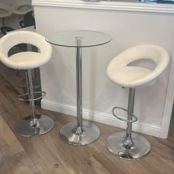 High Adjustable Stools And 1 Cocktail Table $35 Each