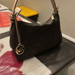 Michael Kors Brown Shoulder Bag with Signature Monogram