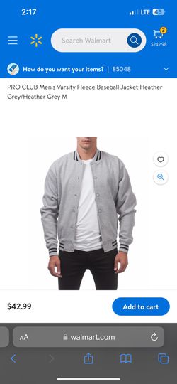 Pro Club Men's Varsity Fleece Baseball Jacket New - $25