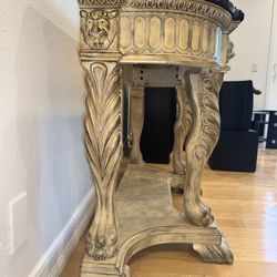 Faux Stone Marble Console Table