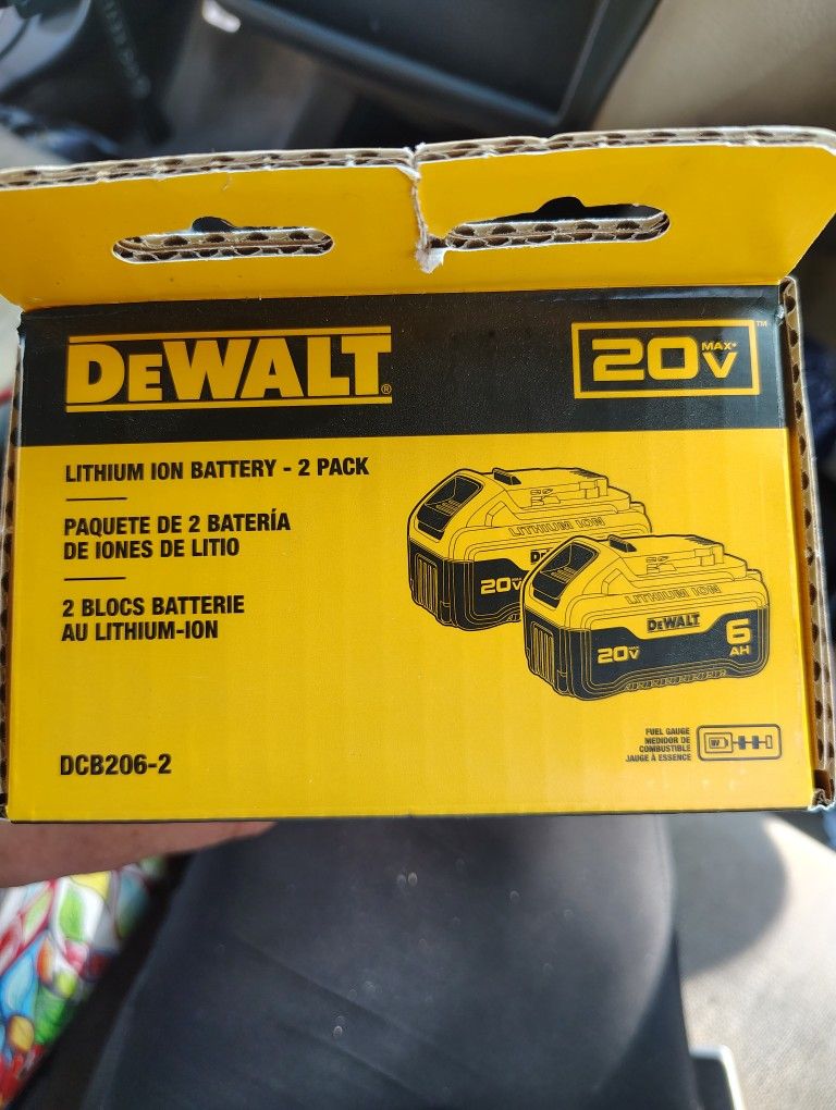 6AH DEWALT 20V BATTERY 2PK