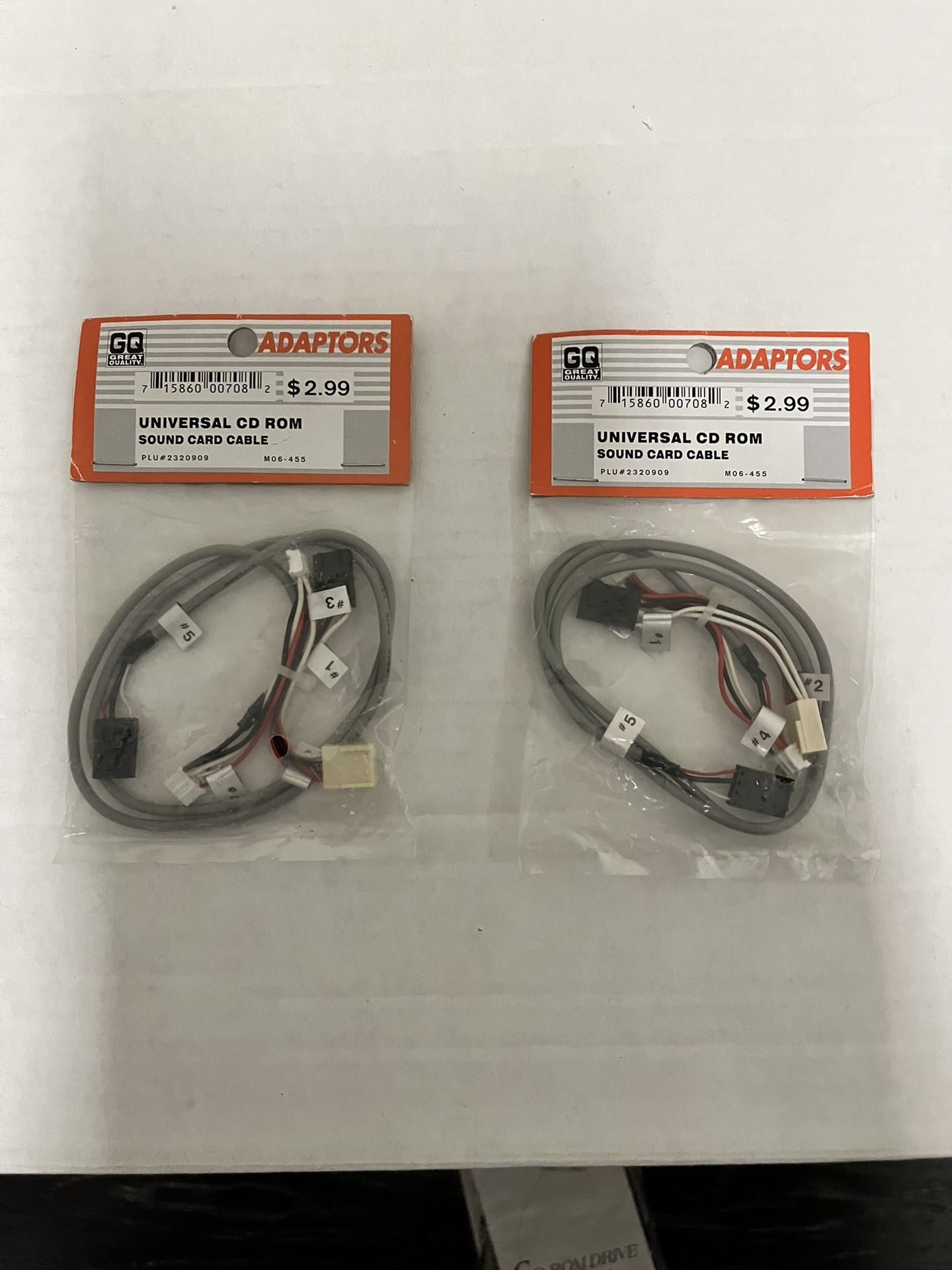 (2) - CD - Rom & Sound Card Cables - (New)  $ 2 - Each