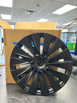 Tesla Model Y Wheel Cover 19 inch Wheel Cover Hubcap Compatible with TES-la Model Y 2020 2021 2022 2023 2024, Full Cover ABS Hubcaps