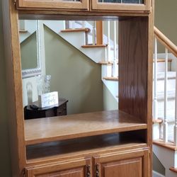 Solid Oak Entertainment Unit.