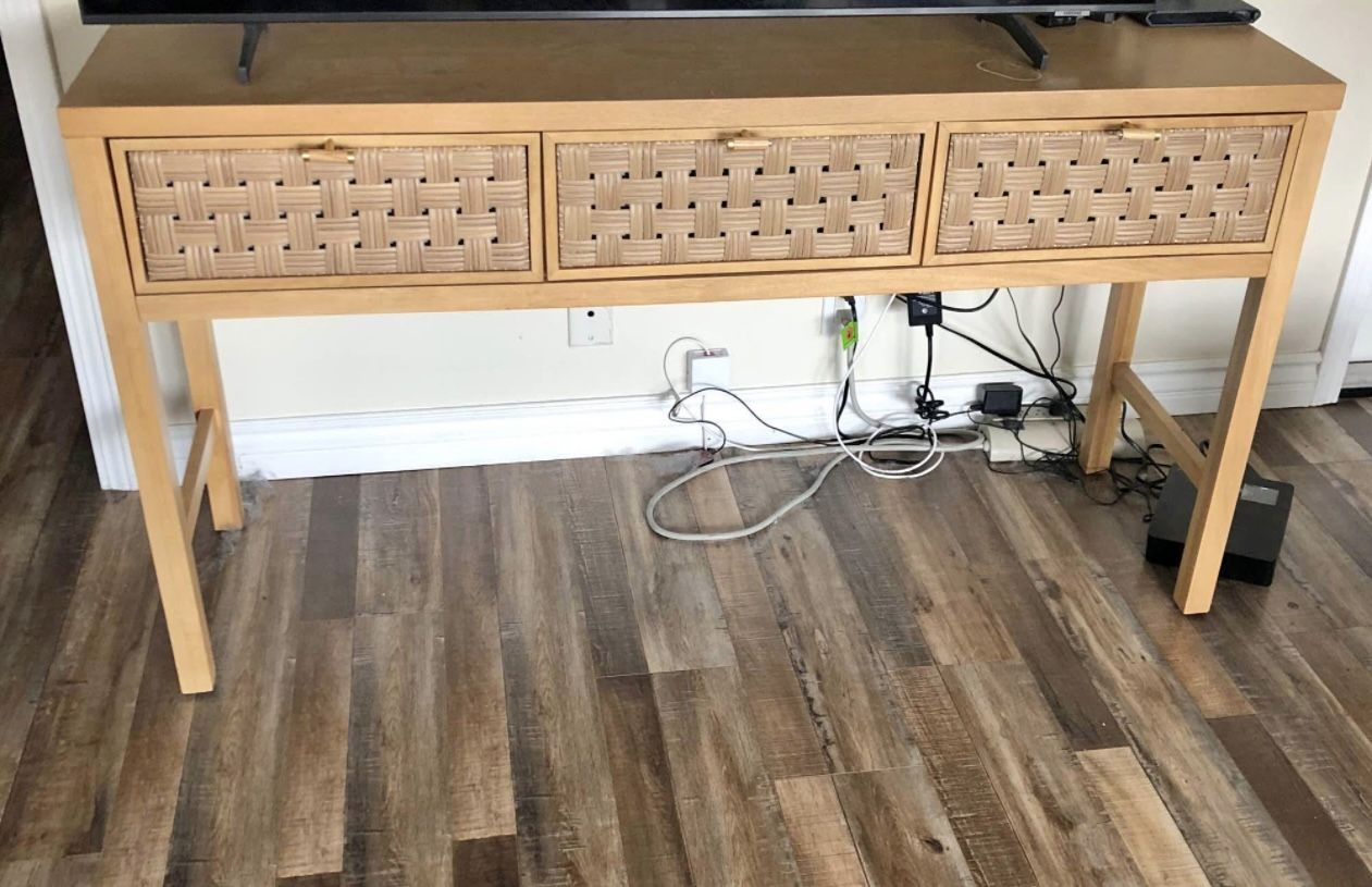 Target Rattan Woven Drawer Console Table