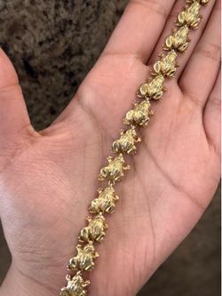 10k Frog Bracelet 🐸 8” inches 17.3 grams