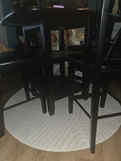 Black High Top Farmhouse Table & Chairs