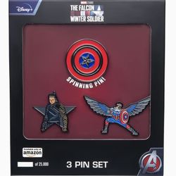NEW - Marvel - Captain America, Winter Soldier, Falcon - 3 Pin Set