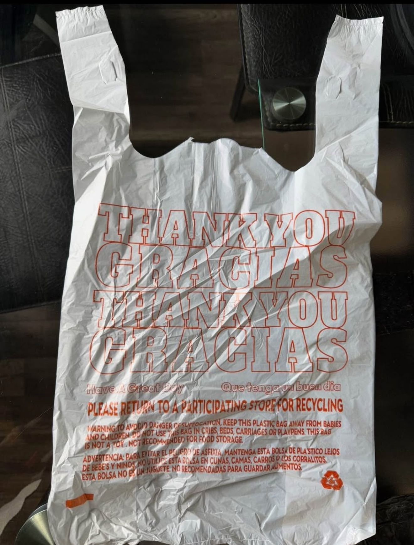 Thank you plastic bags