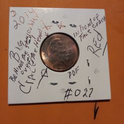 W H E A T Penny R A R E. (2014)"D"#027 Off Center