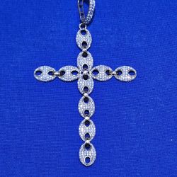 10kt YG Large Cross Pendant With Clear Stones. (C-3) ASK FOR RYAN. #(contact info removed)99