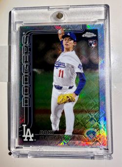 Topps 2025 Chrome Logofractor Roki Sasaki #217 Rookie RC Los Angeles Dodgers