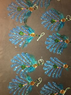 16pcs Peacock Christmas Ornaments