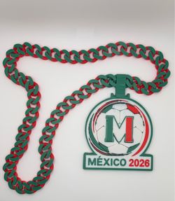 3D printed Custom Mexico Soccer Hype chain/ Cuban style chain